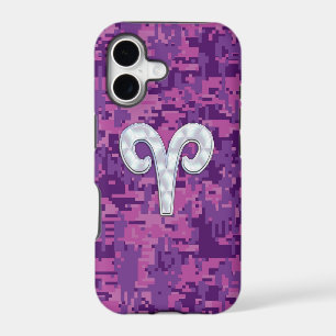 Pearl Like Aries Zodiac Pink Fuchsia Digital Camo