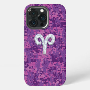 Pearl Like Aries Zodiac Sign on Camo iPhone 13 Pro Case