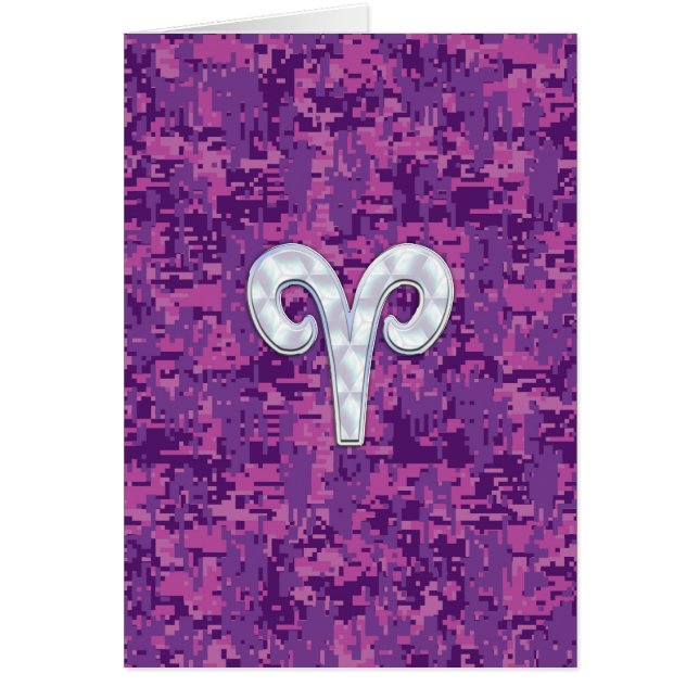 Pearl Like Aries Zodiac Sign on Camo numérique (Devant)