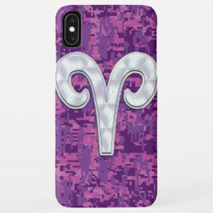 Pearl Like Aries Zodiac Sign Pink Camouflage iPhone XS Max Case