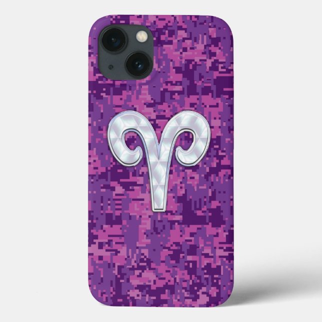 Pearl Like Aries Zodiac Sign Pink Camouflage Case-Mate iPhone Case (Back)