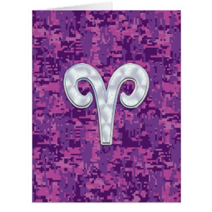 Pearl Like Aries Zodiac Symbol Digital Camouflage