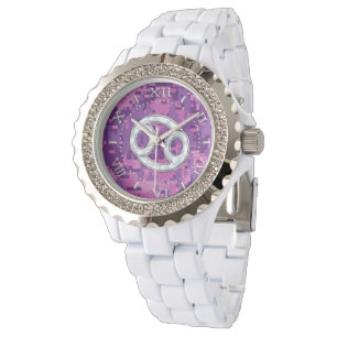 Pearl Like Cancer Zodiac Symbol on Camo Dial Watch