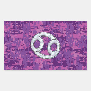 Pearl Like Cancer Zodiac Symbol on Digital Camo Sticker