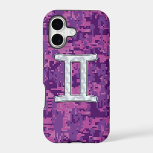 Pearl Like Gemini Zodiac Sign on Digital Camo