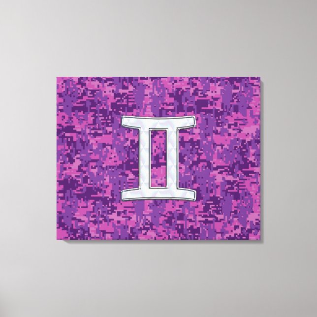 Pearl Like Gemini Zodiac Sign on Digital Camo (Front)