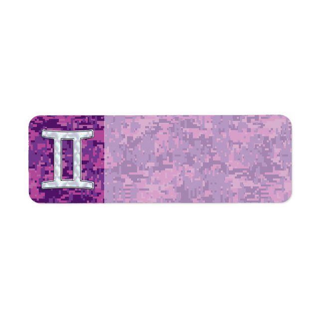 Pearl Like Gemini Zodiac Sign on Digital Camo (Devant)