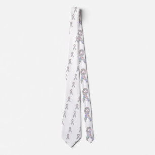 pearl lung cancer ribbon tie