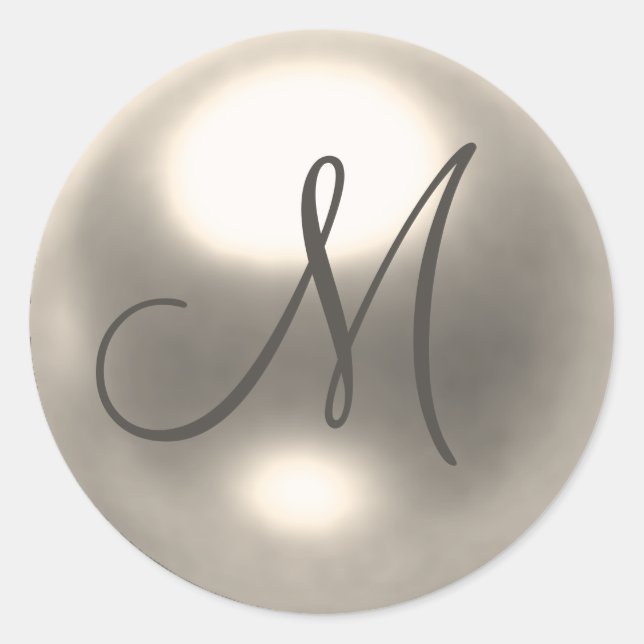 Pearl M monogram wedding seal (Front)
