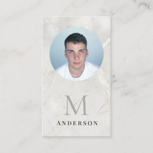 Pearl Marble Masculine photo qrcode Business Card