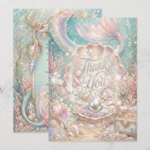 Pearl Mermaid Tail Under the Sea Thank You Card