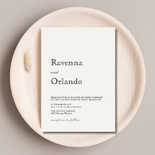 Pearl Minimalist Simple Modern Wedding Invitation