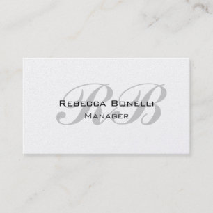 Pearl Monogram Script Manager Business Card