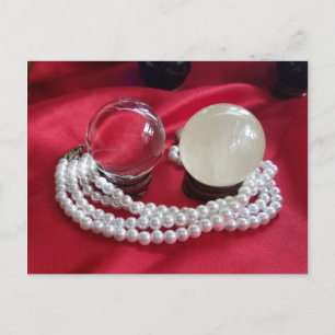 Pearl Necklace and crystal Balls Original photo Postcard
