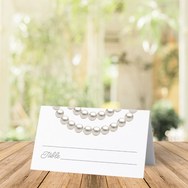 Pearl Necklaces Wedding Place Card (Creator Uploaded)