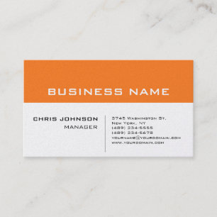 Pearl Orange White Modern Minimalist Business Card