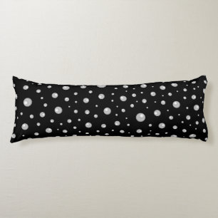Pearl Pattern on Black Background Body Pillow