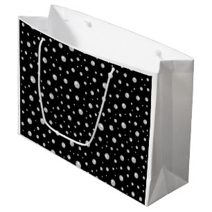 Pearl Pattern on Black Background Large Gift Bag