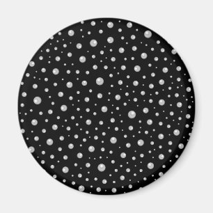 Pearl Pattern on Black Background Magnet