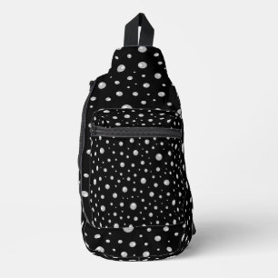 Pearl Pattern on Black Background Sling Bag