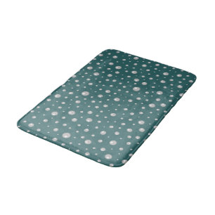 Pearl Pattern on Transformative Teal Background Bath Mat