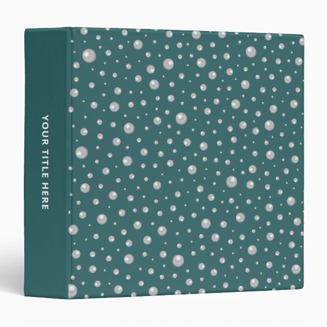 Pearl Pattern on Transformative Teal Background Binder (Front/Spine)