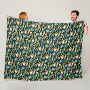 Pearl paua shell nautical beach pattern chic fleece blanket