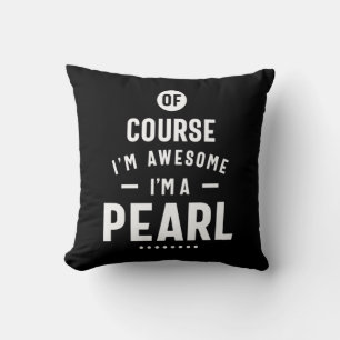 Pearl Personalized Name Birthday Throw Pillow