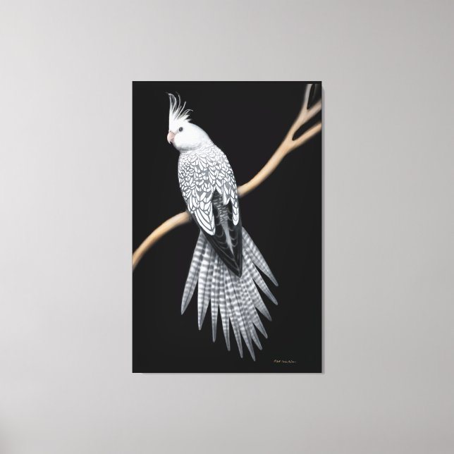 Pearl Pied Cockatiel Parrot Wrapped Canvas (Front)