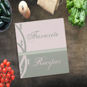 Pearl Pink and Peridot Vine Recipe Book Binder