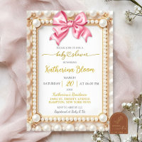 Pearl Pink Bow Baby Shower
