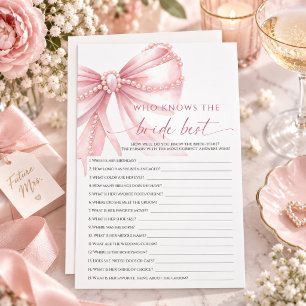 Pearl Pink Bow Who Knows The Bride Best Game