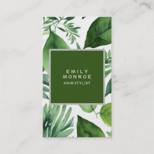 Pearl Plain Modern Minimalist Floral Greenery Business Card