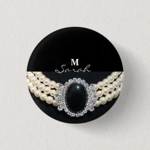 Pearl Print 1 Inch Round Button