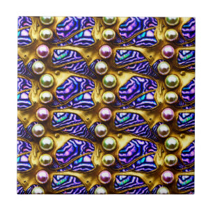 Pearl puau shell repeating seamless glam pattern tile