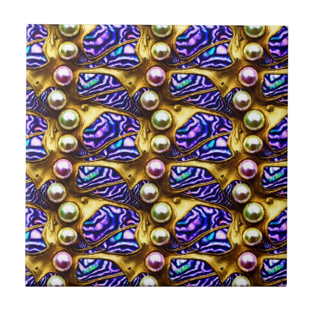 Pearl puau shell repeating seamless glam pattern tile (Front)