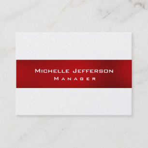 Pearl Red Unique Chubby Manager Business Card