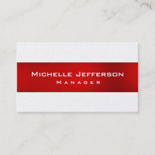 Pearl Red Unique Standard Manager Business Card