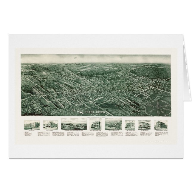 Pearl River, carte panoramique de NY - 1924 (Devant horizontal)