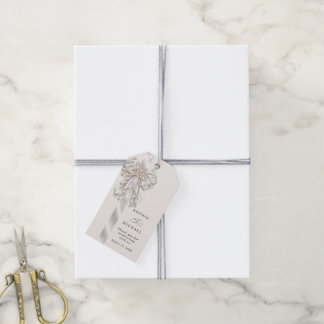 Pearl Satin Bow Elegant Wedding Gift Tags