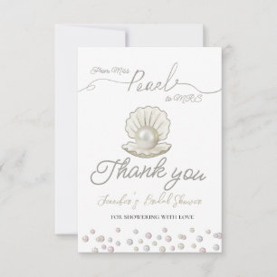 Pearl & Shell Pearlcore Miss to MRS Bridal Shower Thank You Card