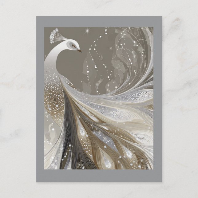 PEARL SPARKLE PEACOCK #1 POSTCARD (Front)