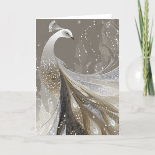 PEARL SPARKLE PEACOCK #1 THANK YOU CARD