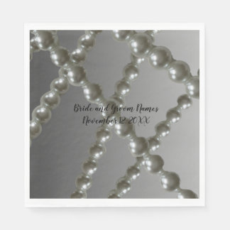 Pearl Strings Wedding Paper Napkins
