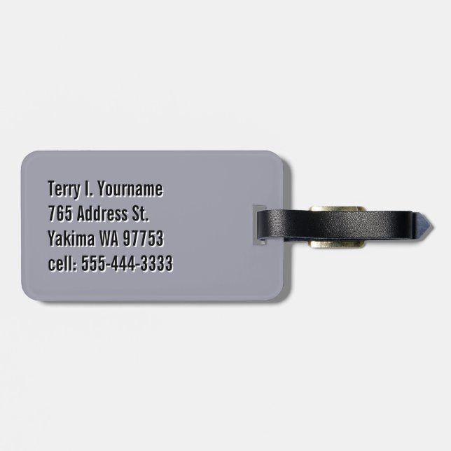Pearl Style Fleur de Lis Luggage Tag (Back Horizontal)