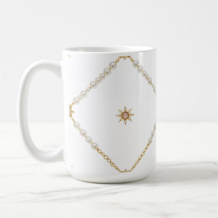 Pearl Sunburst Lattice Jewelry Pattern Coffee Mug