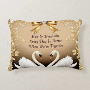 🦢 Pearl Swan Romantic Home Collection Accent Pillow