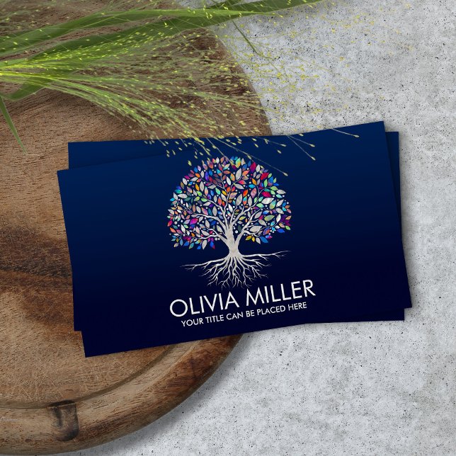 Pearl Tree of life - colourful leaves Business Card (Creator Uploaded)
