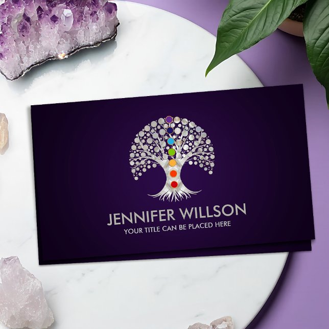 Pearl Tree of life with Chakras  Business Card (Creator Uploaded)