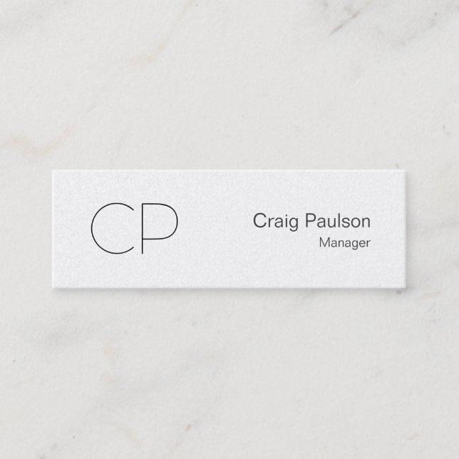 Pearl Trendy Slim Monogram Business Card (Front)